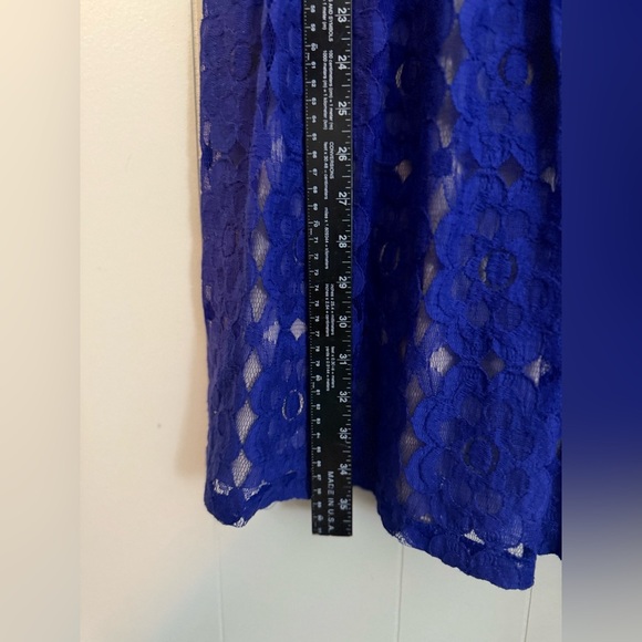 Ivy Blu Women’s Deep Royal Fit And Flare Floral Lined Dress Sz 6 - Picture 10 of 12